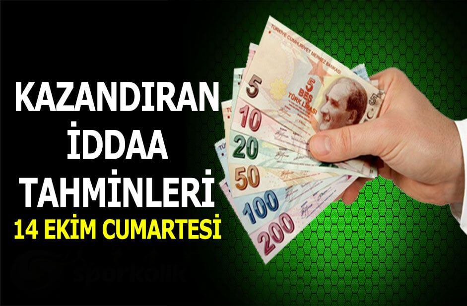 14 Ekim 2017 iddaa tahminleri