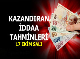 17 Ekim 2017 iddaa tahminleri