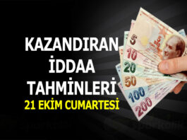 21 Ekim Cumartesi iddaa tahminleri