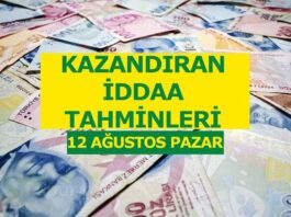 İddaa tahminleri 12 Ağustos 2018 Pazar