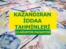 13 Ağustos Pazartesi yorumlu iddaa tahminleri