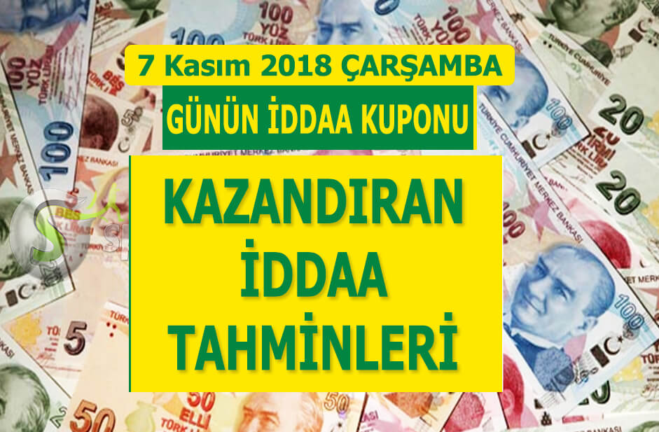 7 Kasım Çarşamba iddaa tahminleri