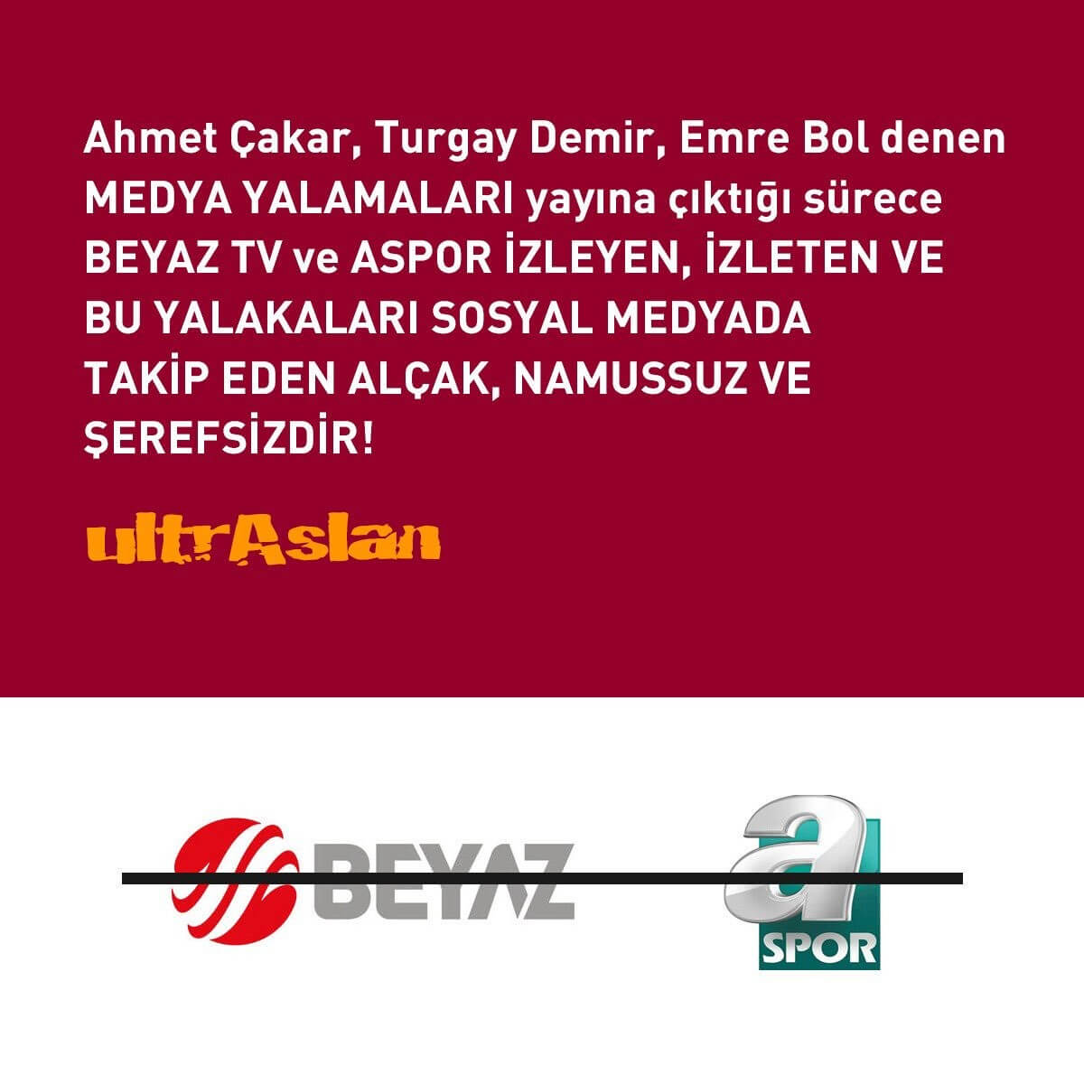 ultrAslan boykot çağrısı