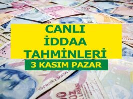 Canlı iddaa tahminleri 3 Kasım