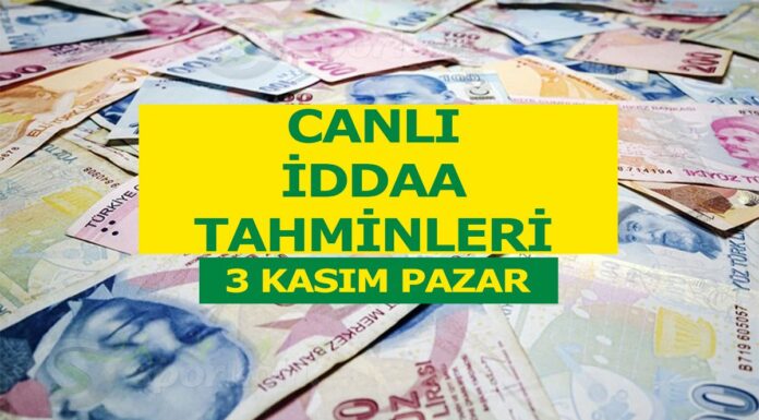 Canlı iddaa tahminleri 3 Kasım