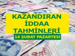 14 Şubat 2022 Pazartesi iddaa tahminleri