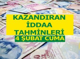 4 Şubat Cuma iddaa tahminleri