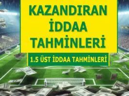 24.03.2024 Pazar 1.5 Üst banko iddaa kuponu