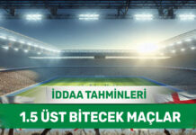 14 Ocak 2025 Salı 1.5 Üst banko iddaa tahminleri
