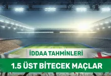 14 Ocak 2025 Salı 1.5 Üst banko iddaa tahminleri