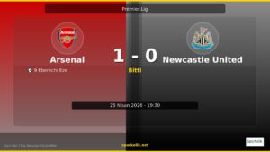 25 Nisan 2026 Gecesinin Sonucu: Arsenal 1-0 Newcastle United