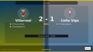 Villarreal 2-1 Celta Vigo Maç Sonucu ve Analizi