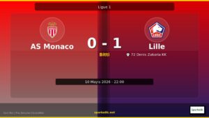 AS Monaco Taraftarı Şokta! Lille Deplasmanda Güldü: 0-1