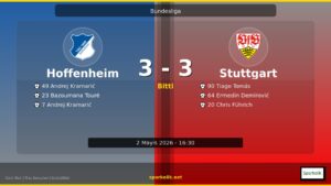 TSG Hoffenheim – VfB Stuttgart Maçında Skor: 3-3