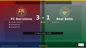 Sahada Büyük Kapışma, Tabelada 3-1: FC Barcelona vs Real Betis