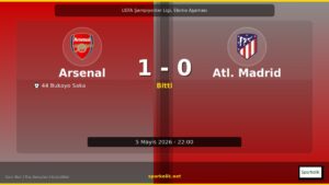 Arsenal vs Atlético Madrid Maç Sonucu — 1-0 | 5 Mayıs 2026