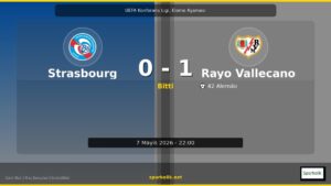 RC Strasbourg 0-1 Rayo Vallecano Maç Sonucu ve Analizi