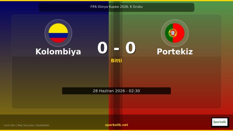 Kolombiya vs Portekiz maç sonucu görseli - FIFA Dünya Kupası 2026, K Grubu